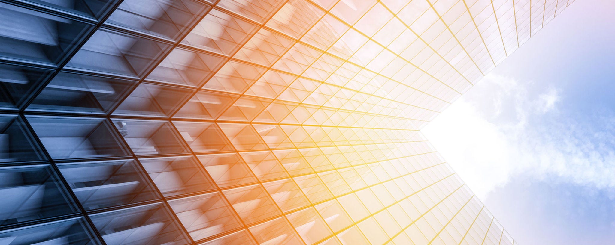 light hitting a building 